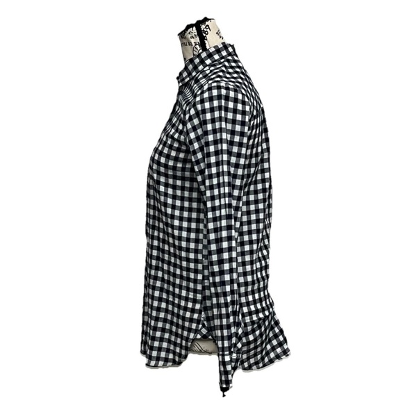 J.Crew Classic-Fit Boy Shirt in Crinkle Gingham Black White Check 00 Preppy - Picture 4 of 11